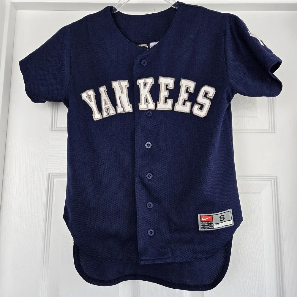 New York Yankees Jason‎ Giambi #25 Nike Yourh Jersey Boys Size S 8-10 Button Up